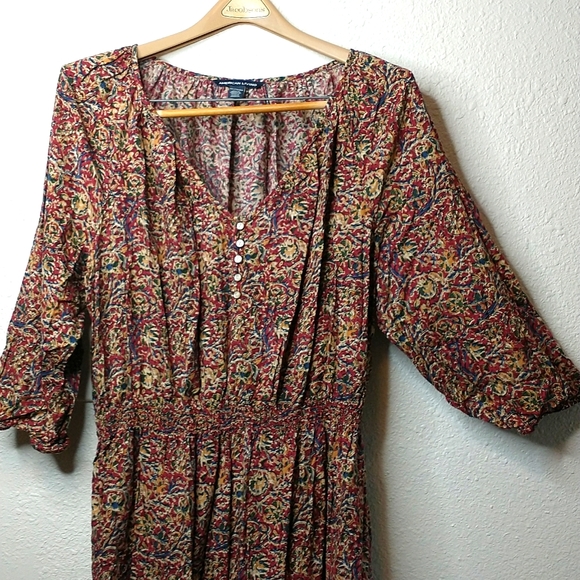 American Living Boho Peasant ¾ Sleeve Dress - Picture 3 of 8
